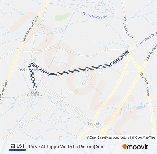 Percorso linea bus LS1