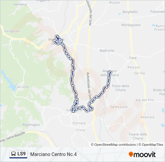 LS9 Bus Line Map