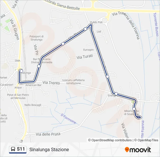 S11 Bus Line Map