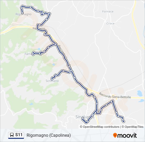 Percorso linea bus S11