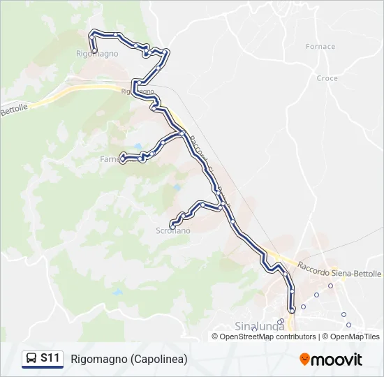 S11 Bus Line Map