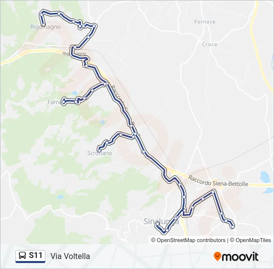 Percorso linea bus S11