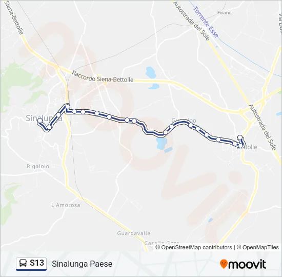S13 Bus Line Map