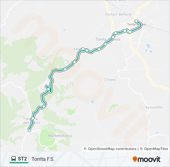 Percorso linea bus ST2