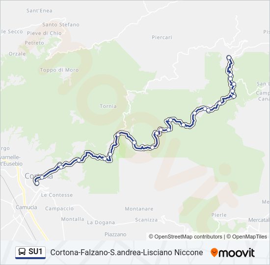 Percorso linea bus SU1