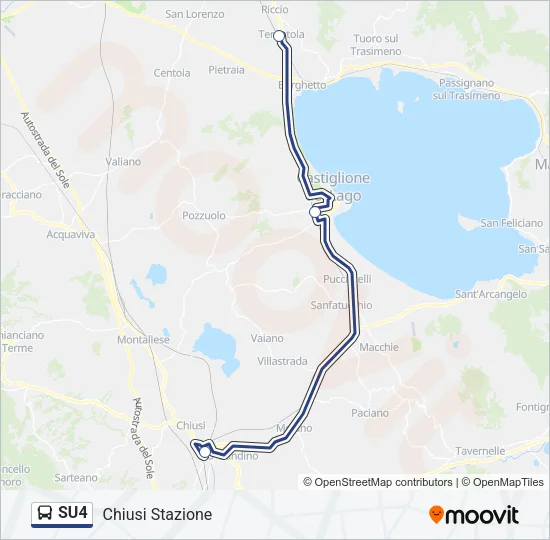 Percorso linea bus SU4