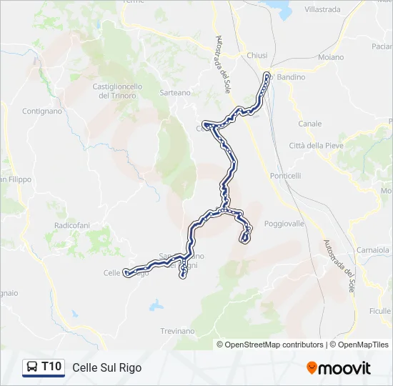 T10 Bus Line Map