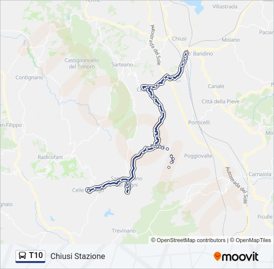 T10 Bus Line Map