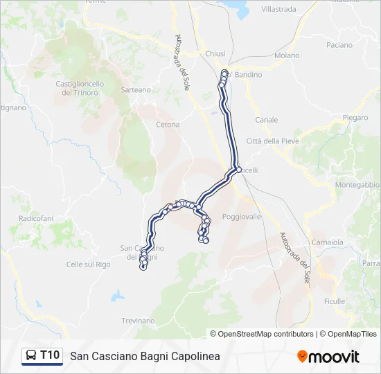 T10 Bus Line Map