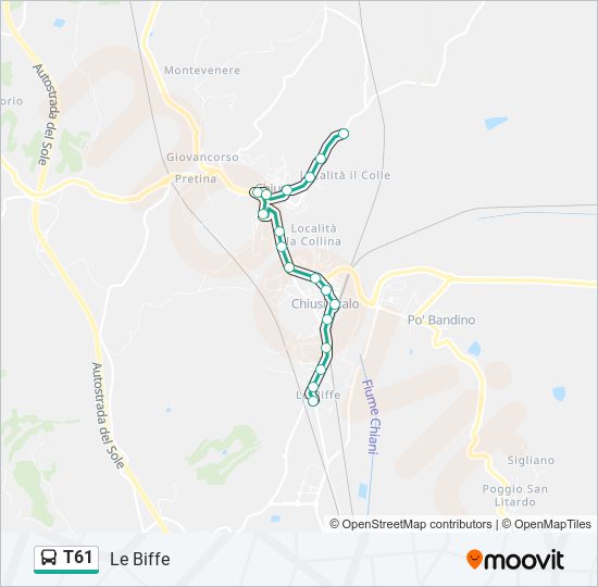 T61 bus Line Map