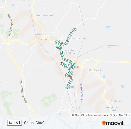 T61 bus Line Map