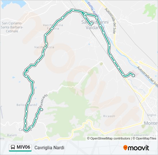 Percorso linea bus MIV06