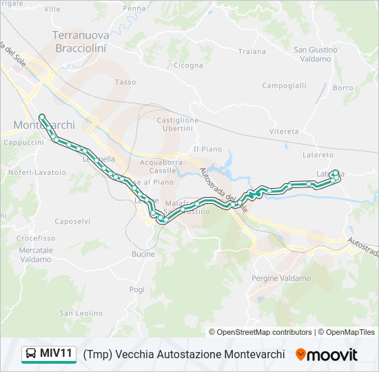 Percorso linea bus MIV11