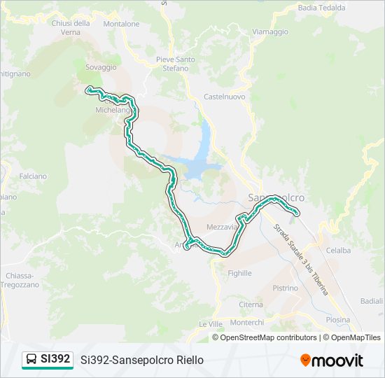 Linea si392 orari fermate e mappe Si392 Sansepolcro Riello