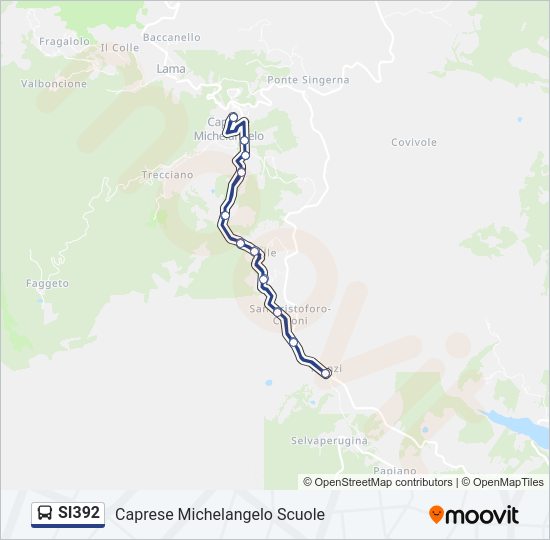 Percorso linea bus SI392