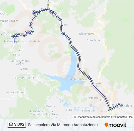 Percorso linea bus SI392