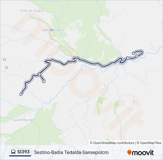 Percorso linea bus SI393