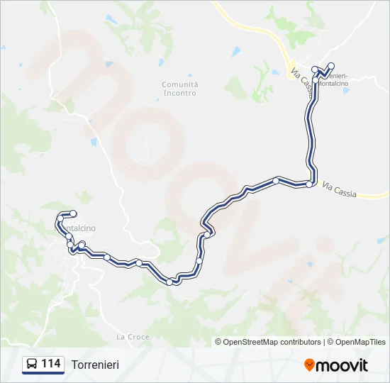 114 Bus Line Map