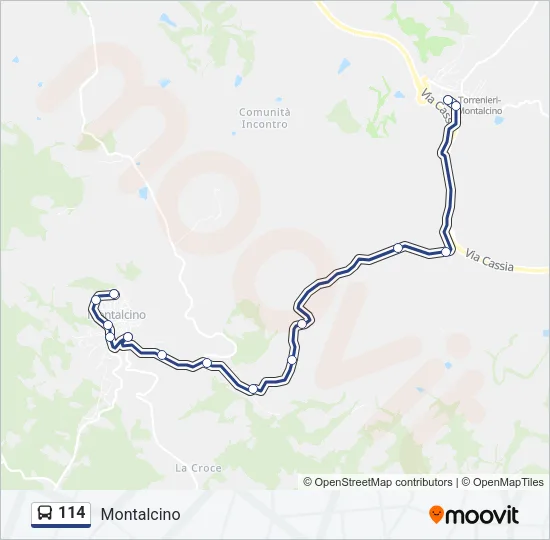 114 Bus Line Map