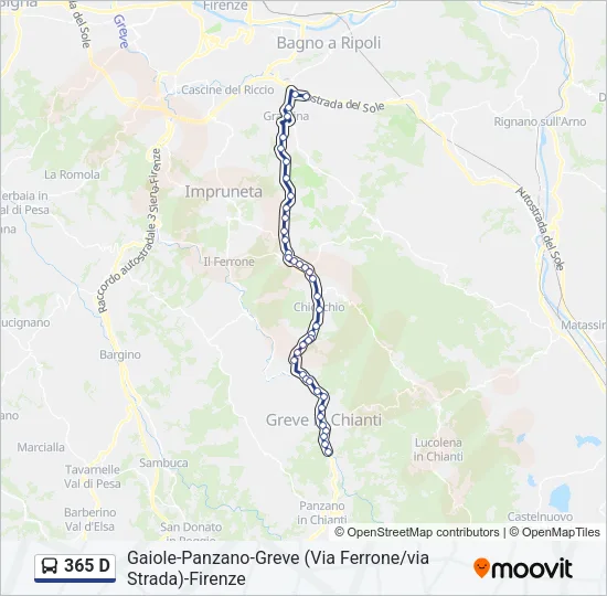 365 D Bus Line Map