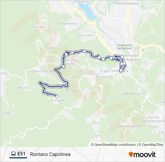 E51 Bus Line Map