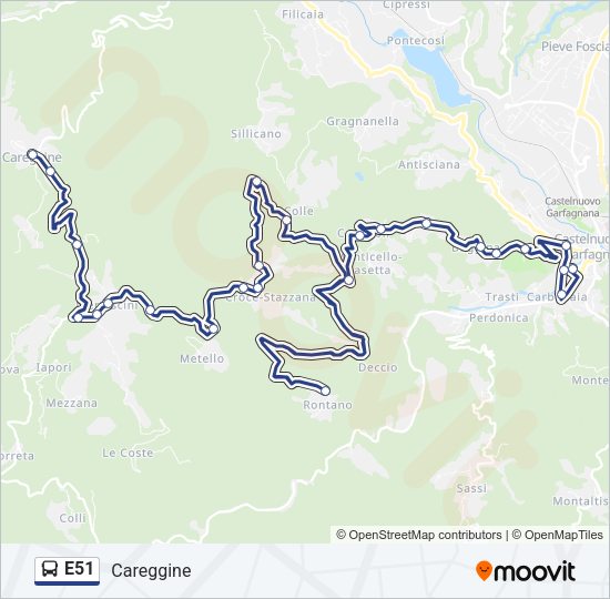 E51 Bus Line Map