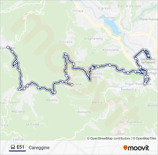 E51 Bus Line Map