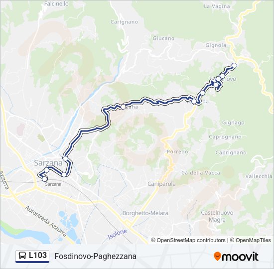 L103 Bus Line Map