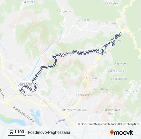 L103 Bus Line Map