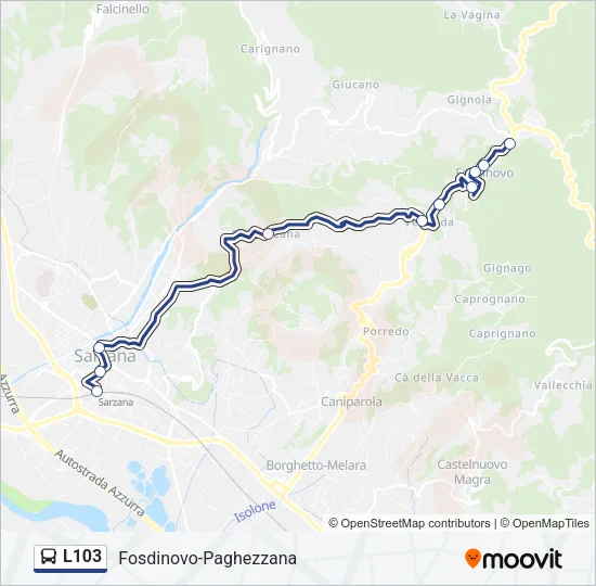 L103 Bus Line Map