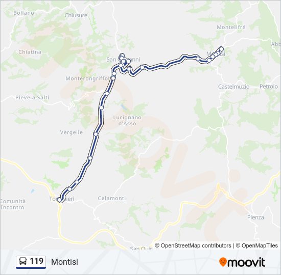 119 bus Line Map