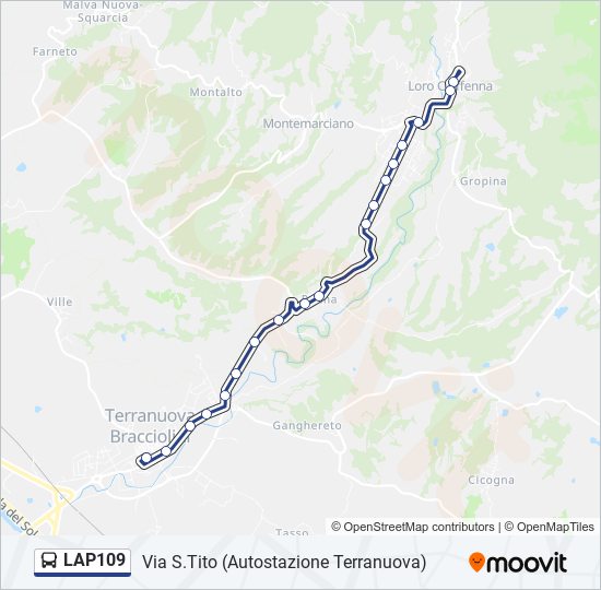 Percorso linea bus LAP109