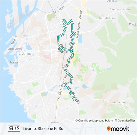 15 Bus Line Map
