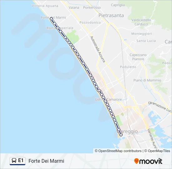 E1 Bus Line Map