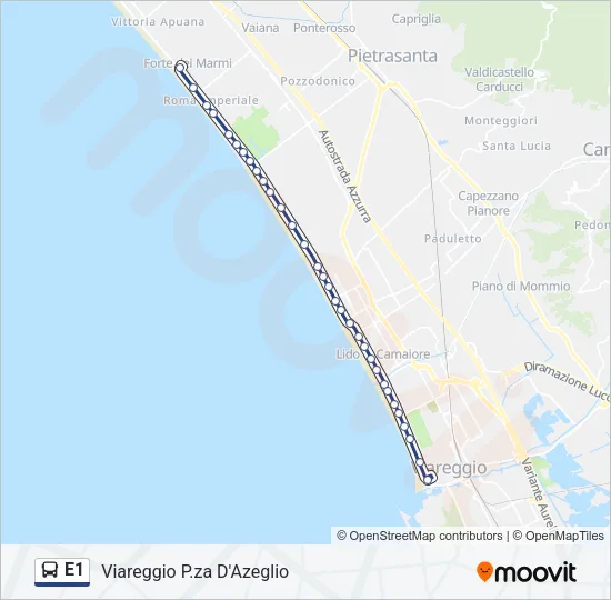 E1 Bus Line Map