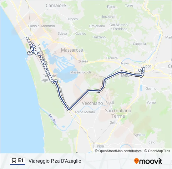 E1 Bus Line Map
