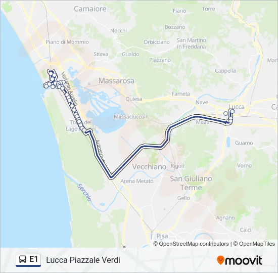 E1 Bus Line Map