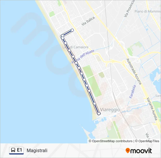 E1 Bus Line Map
