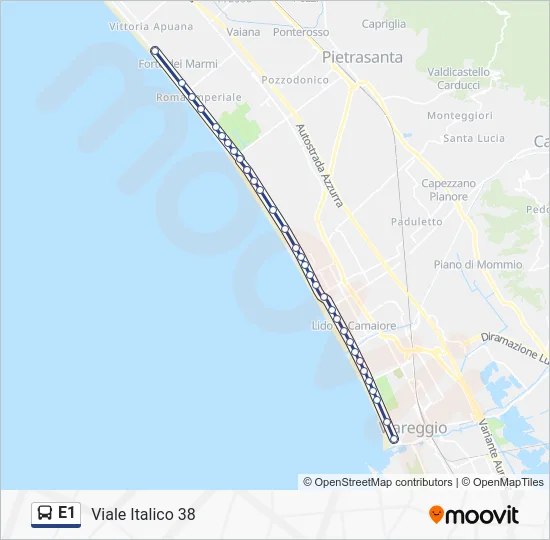 Percorso linea bus E1