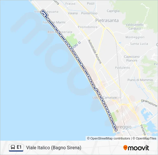Percorso linea bus E1