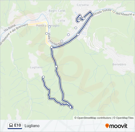 E10 Bus Line Map