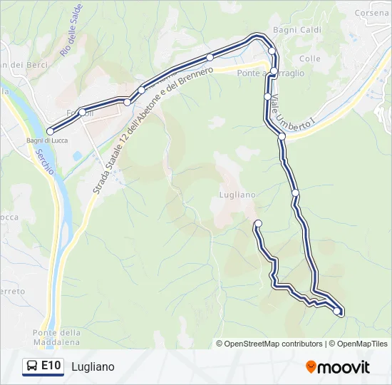 E10 Bus Line Map