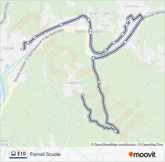 E10 Bus Line Map