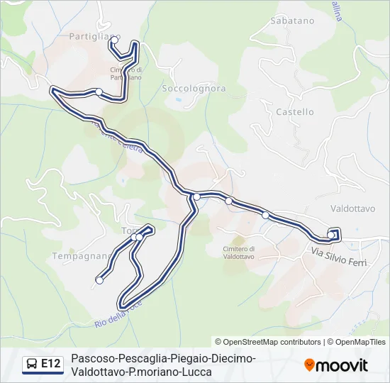 E12 Bus Line Map