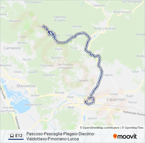 E12 Bus Line Map