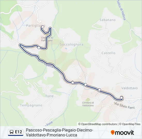 E12 Bus Line Map