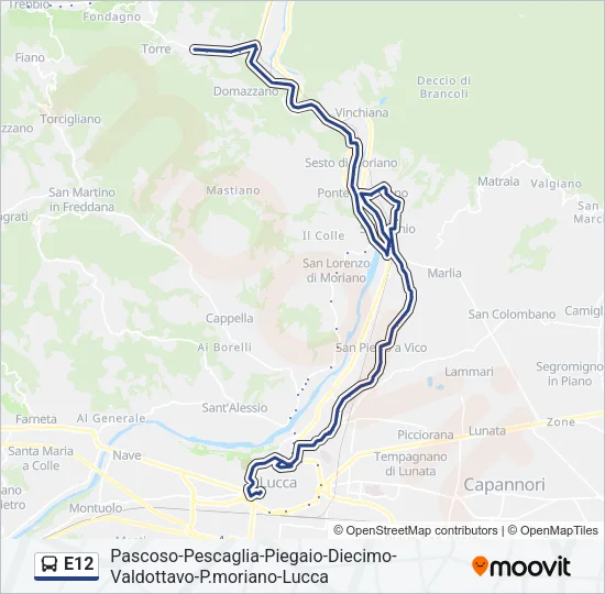 E12 Bus Line Map