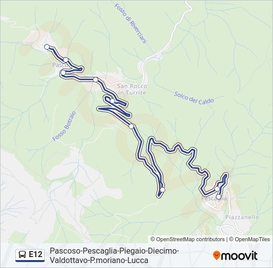 Percorso linea bus E12