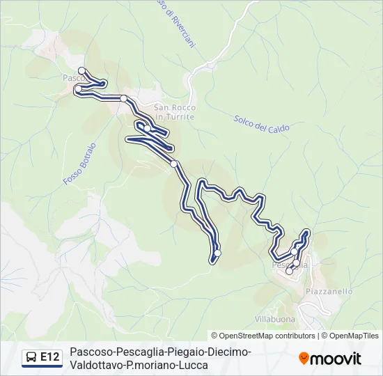 Percorso linea bus E12