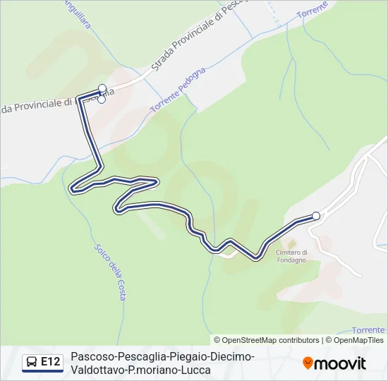 E12 Bus Line Map